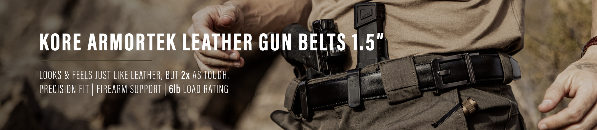 ARMORTEK LEATHER GUN BELTS 1.5"