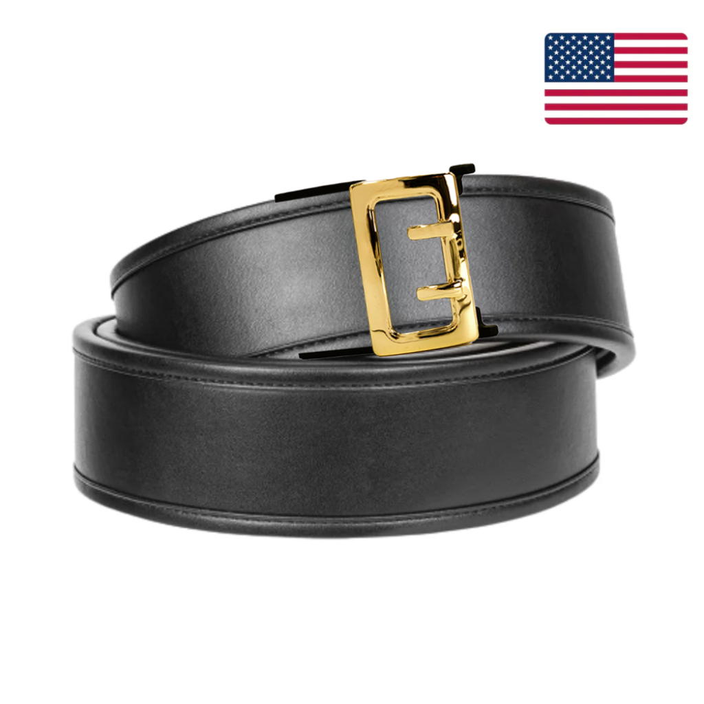slim fit dress slacks Men's Slim Leather Dress Belt | The Ledger main image 1