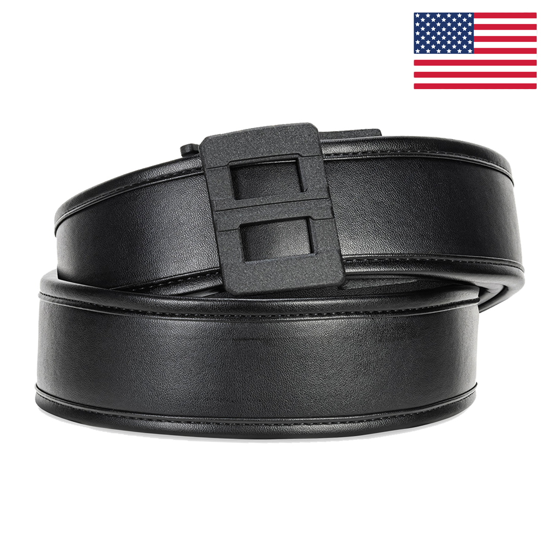 Kore Essentials Duty Belt - Black Leather D2 Buckle [Micro-Adjustable]