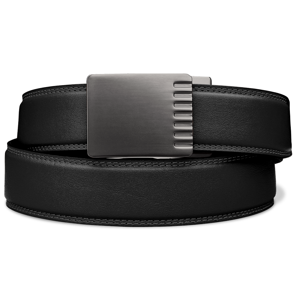 nickel free titanium dress belt buckle modern black Center Bar (1 ) by Smart Silver Square Titanium Buckle by Nickel Smart Material Silver Square Titanium Black Belt and Florence Pugh