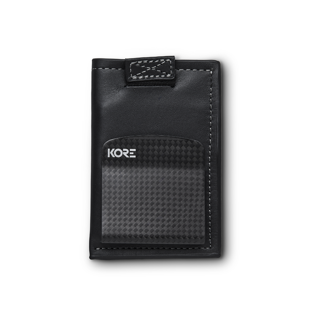 KORE Essentials Slim Leather RFID Blocking Wallet & Carbon Fiber