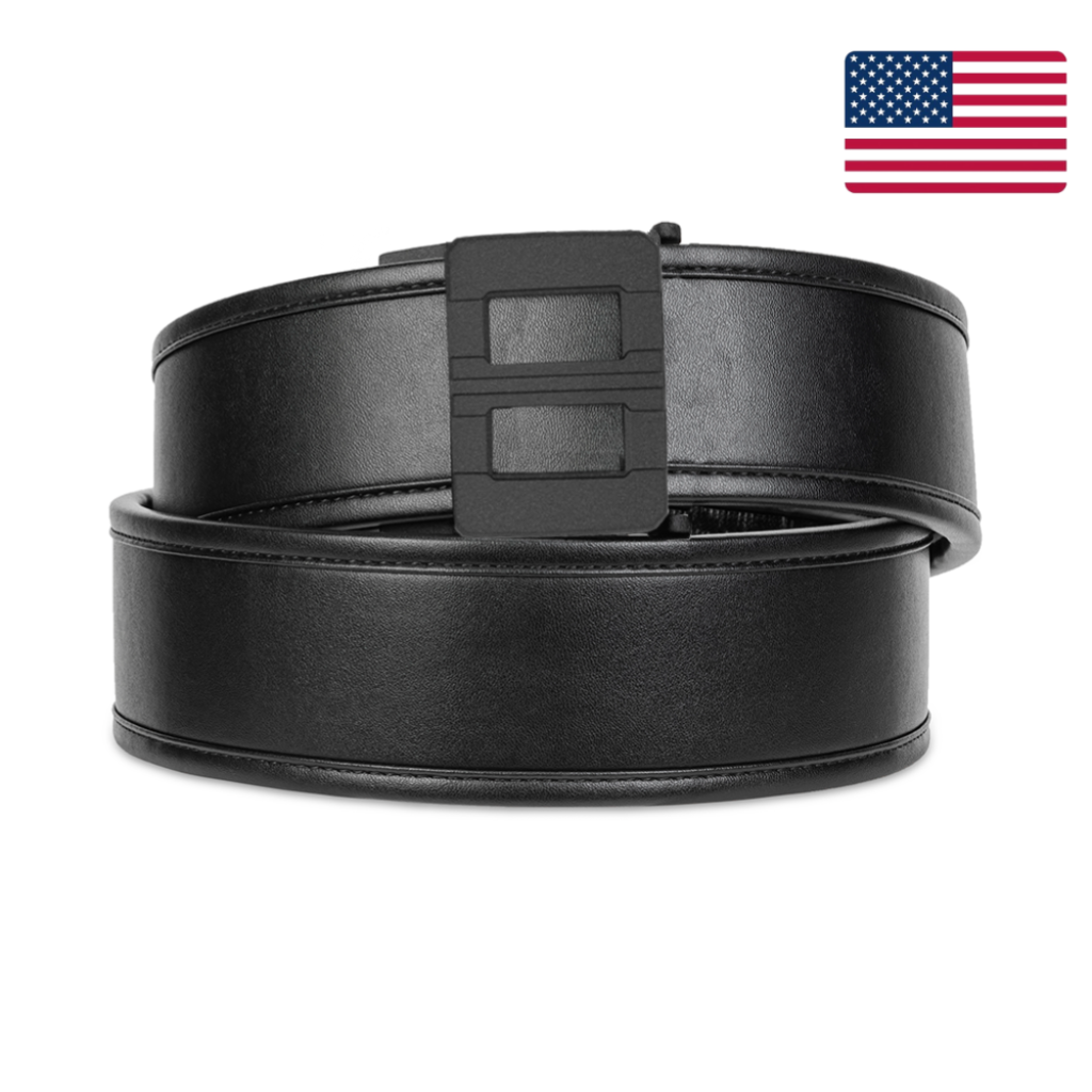 Kore Essentials Duty Belt - Black Leather D2 Buckle [Micro-Adjustable]