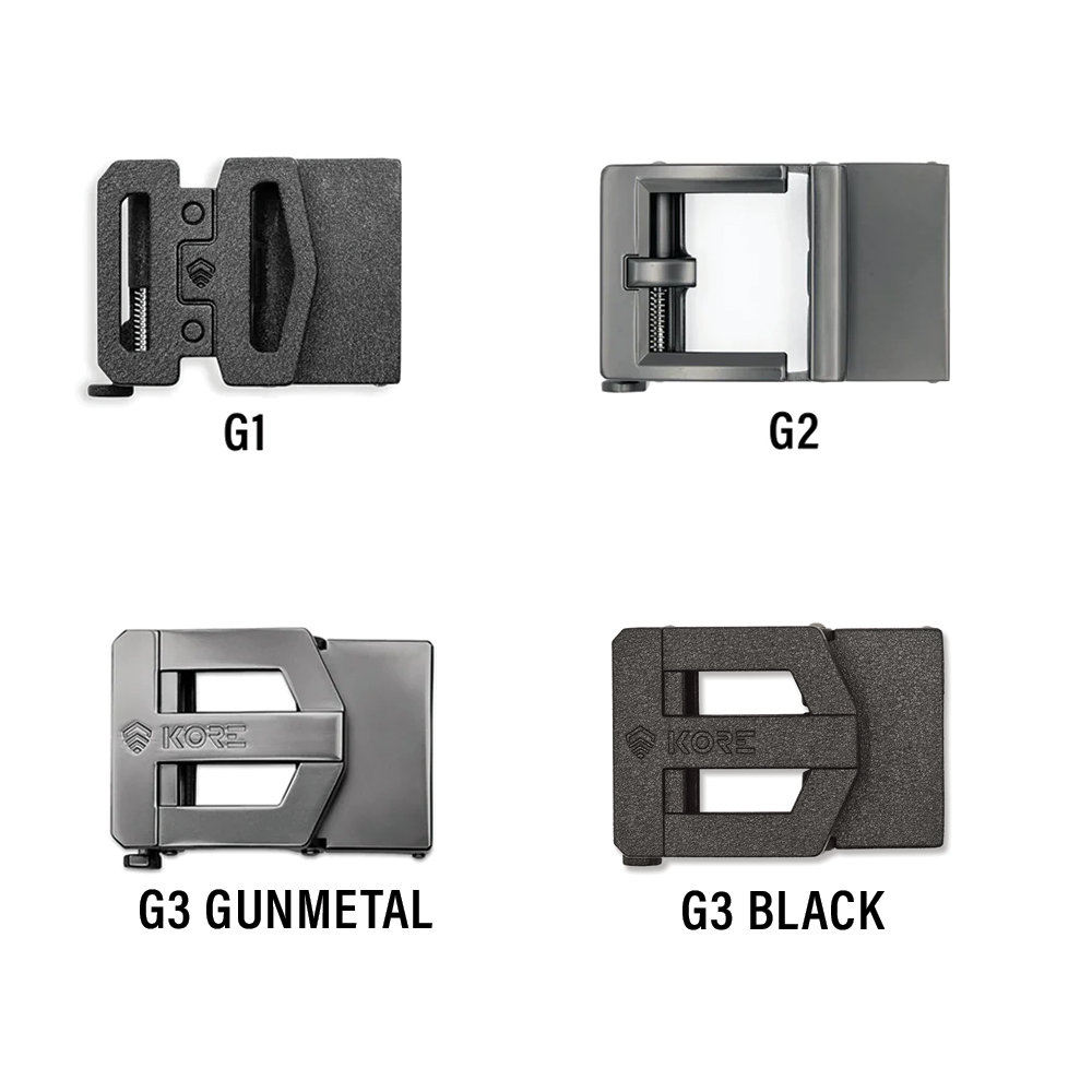 Kore Essentials  #1 Rated Gun Belt G1 Buckle 1.75 Black Leather Belt