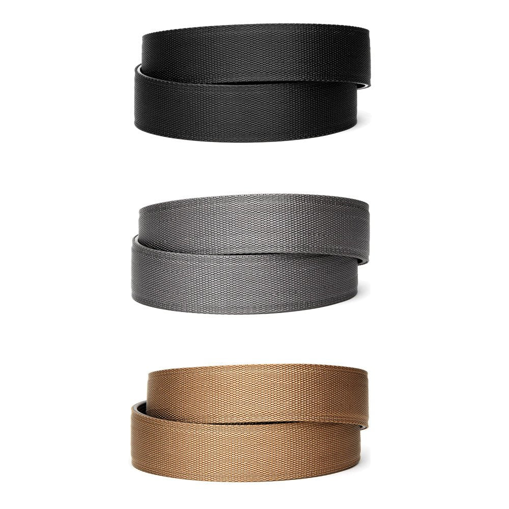 Kore Essentials | Nylon Web Fashion Belts | Men's Casual Nylon, Track Belt Black