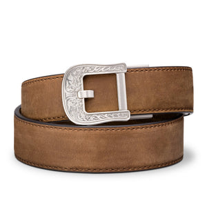 Kore Essentials-RODEO BUCKLE | BROWN BUFFALO LEATHER GUN BELT-Gun Belts
