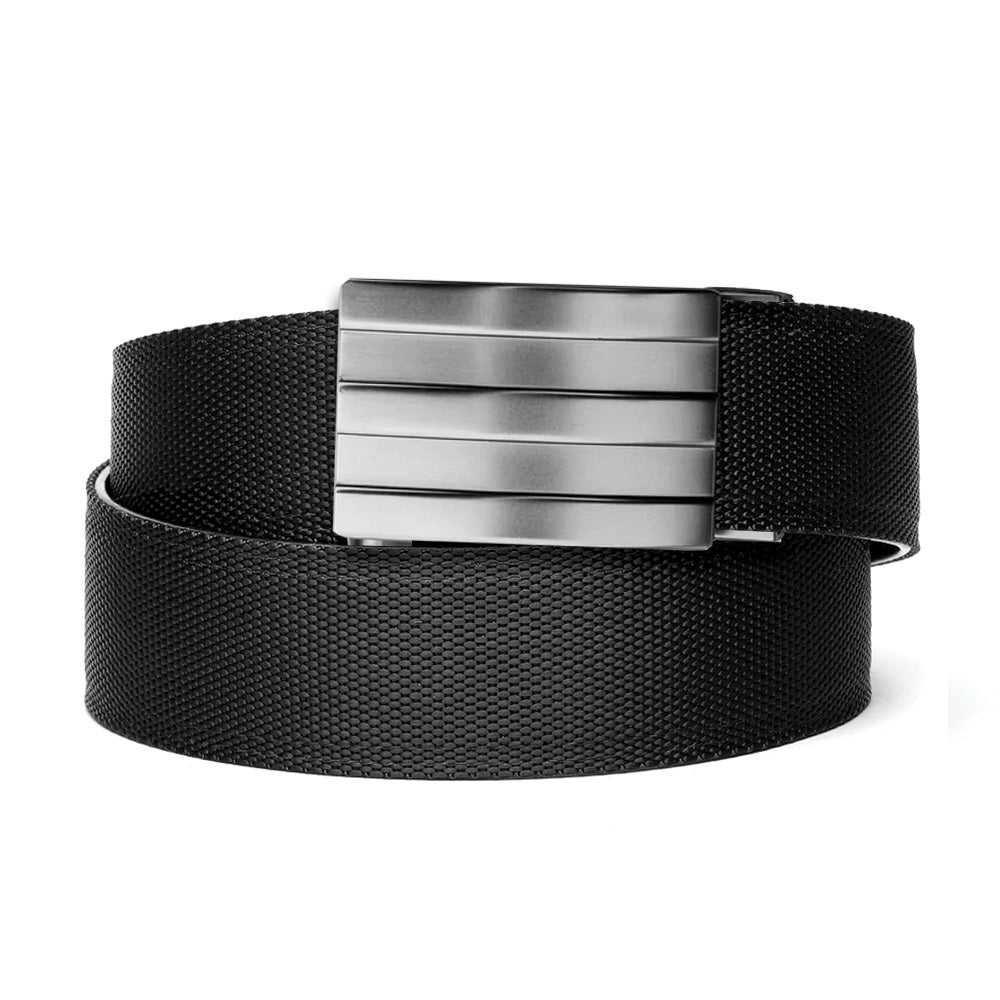 Kore Essentials | Nylon Web Fashion Belts | Men's Casual Nylon, Track Belt Black