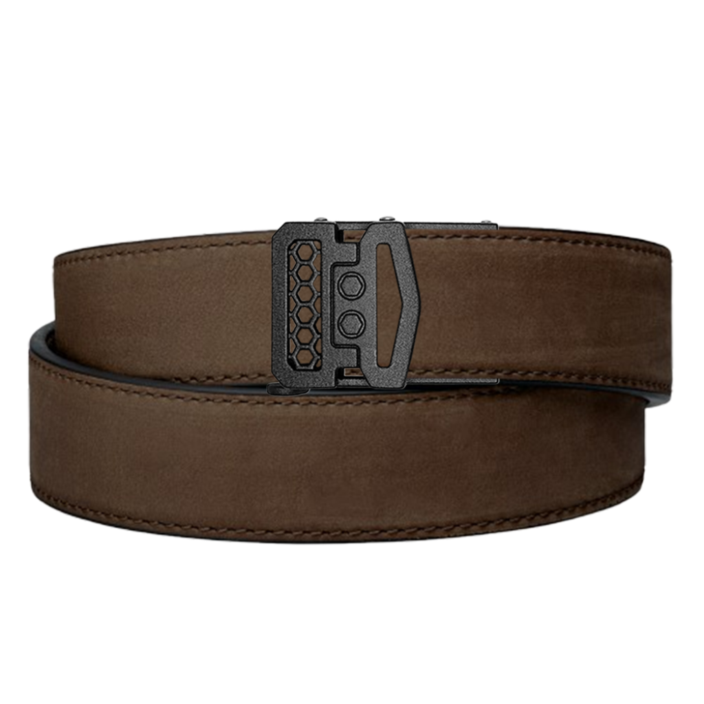 Kore Essentials Coffee Buffalo Leather Gun Belt 1.5