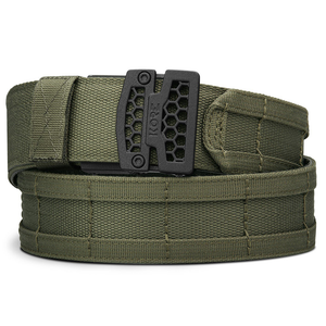 Kore Essentials Micro-Adjustable Ranger Green 1.75" Battle Belt with a B1 Buckle on a White Background