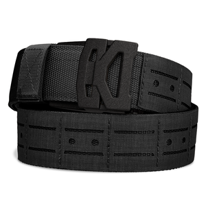 B2 Black Laser Cut Molle Battle Belt on a white background 