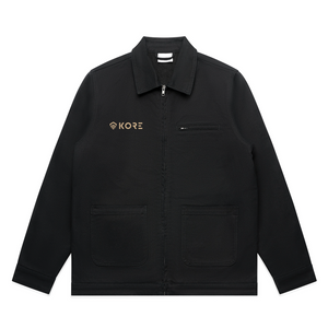 Kore Essentials Black Chore Utilitarian Work Jacket