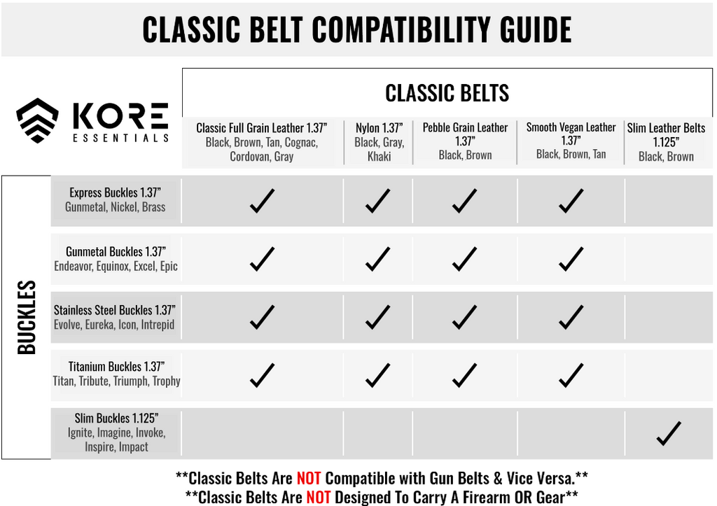 KORE Track Belts  Smooth, Top-Grain Leather Belt only – Kore Essentials