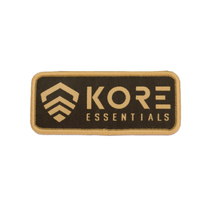 Kore Essentials Logo Woven Patch Gold and Brown