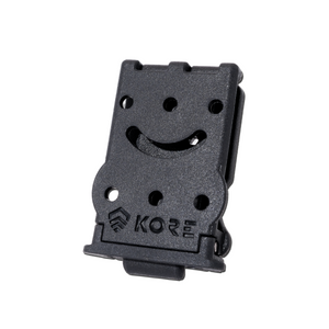 Kore Essentials Hook-Up belt mount attachment system on a white background