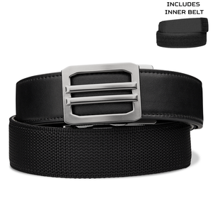EXECUTIVE PROTECTION BLACK TACTICAL HYBRID BELT 1.5": COMPLETE KIT