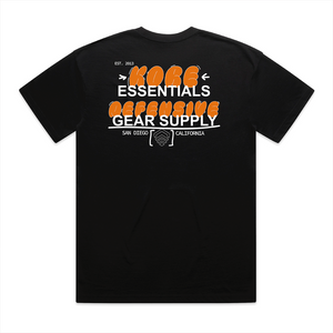 Backside of Black Kore Essentials Bubble T-Shirt