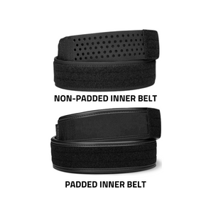 Graphic Comparing Kore Essentials Non-Padded and Padded Inner Belts