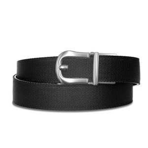 Kore Essentials Black Nylon Web Quarter Inch Gun Belt with Silver Q1 Buckle
