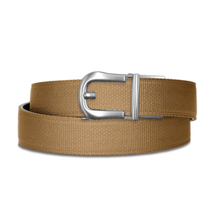 Kore Essentials Coyote Nylon Web Quarter Inch Gun Belt with Silver Q1 Buckle