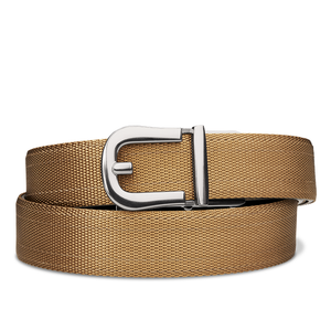 Kore Essentials Coyote Quarter Inch Gun Belt with a Q1 Buckle on a White Background