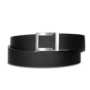Kore Essentials Black Nylon Web Quarter Inch Gun Belt with Silver Q2 Buckle