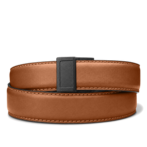Kore Essentials Q3 buckle on a tan leather quarter inch gun belt