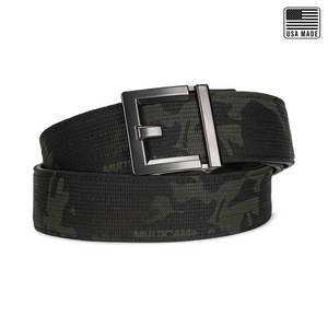 Kore Essentials USA Made Multicam Black Ratcheting Garrison Range Gun Belt with a G2 Buckle
