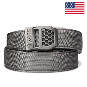 X SERIES BUCKLE  | USA GRAY TACTICAL NYLON GUN BELT 1.5"