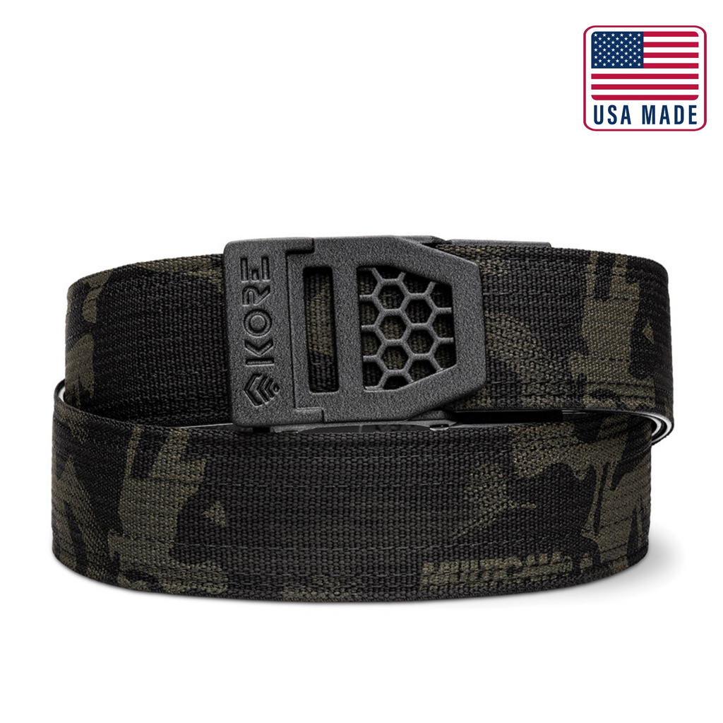 X6 BLACK BUCKLE MULTICAM TACTICAL GUN BELT 1.5 Kore Essentials