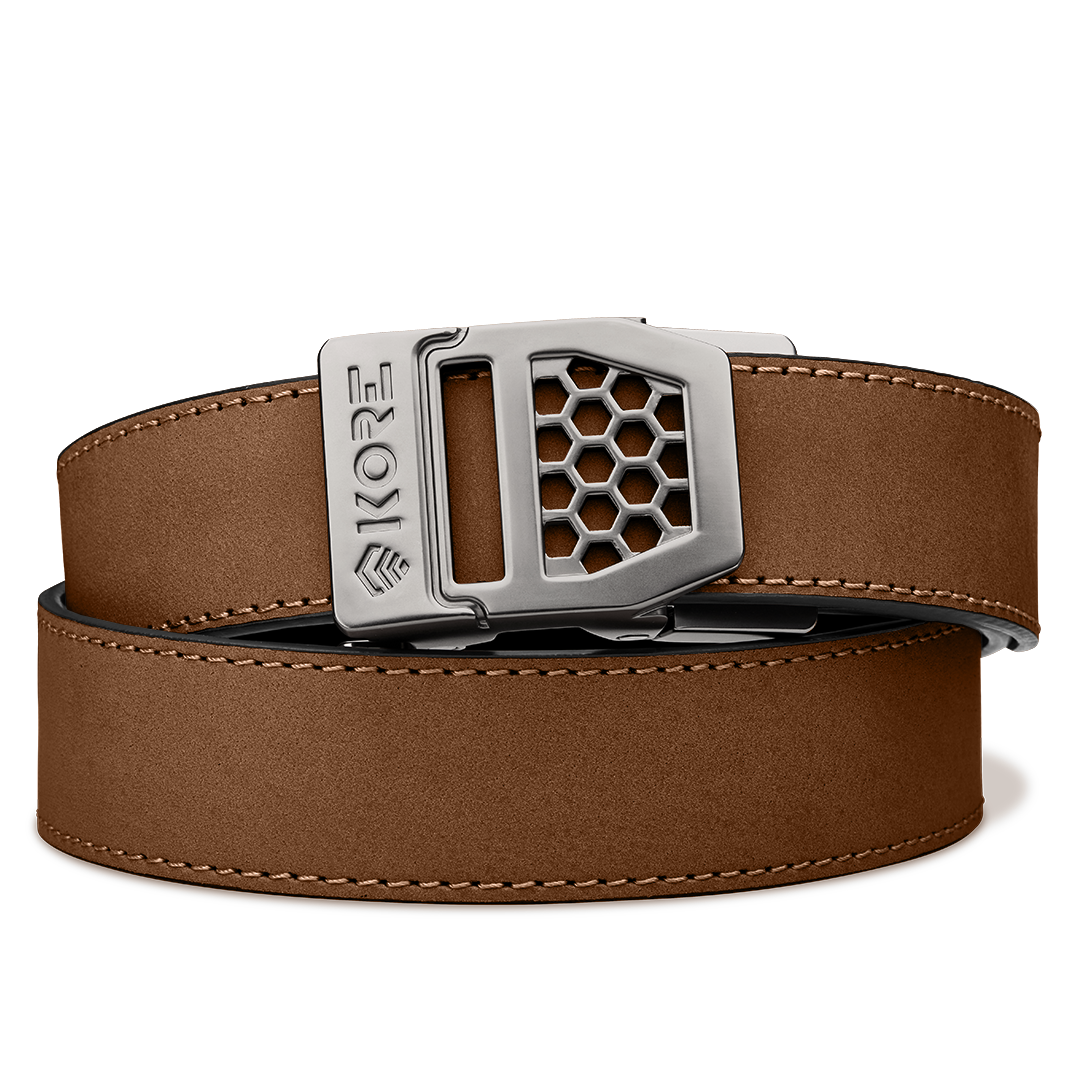 Kore Essentials Brown Buffalo Leather Gun Belt 1.5