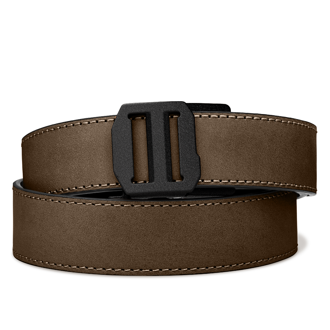Kore Essentials Coffee Buffalo Leather Gun Belt 1.5