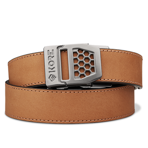X SERIES BUCKLE  | TAN BUFFALO LEATHER GUN BELT 1.5"