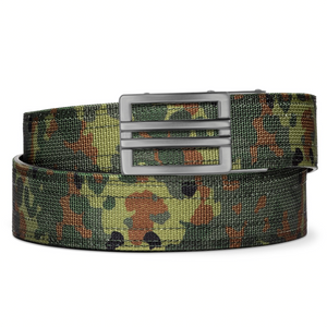 Kore Essentials Ratcheting Style Flecktarn Camo Nylon Web Gun Belt With an X1 Buckle