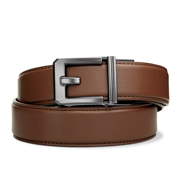 Full Grain Leather Strap, Ratchet Belt without Holes Adjustable Belt  Survival Belt