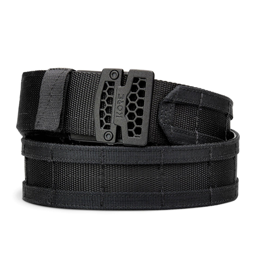 Weight Training Belt with Dual Nylon Closure - Black