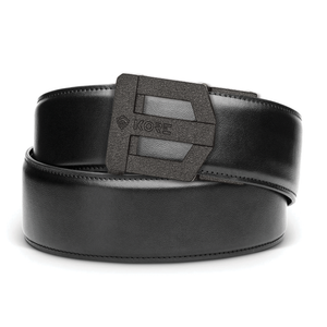 G3 BLACK BUCKLE | BLACK LEATHER GARRISON BELT