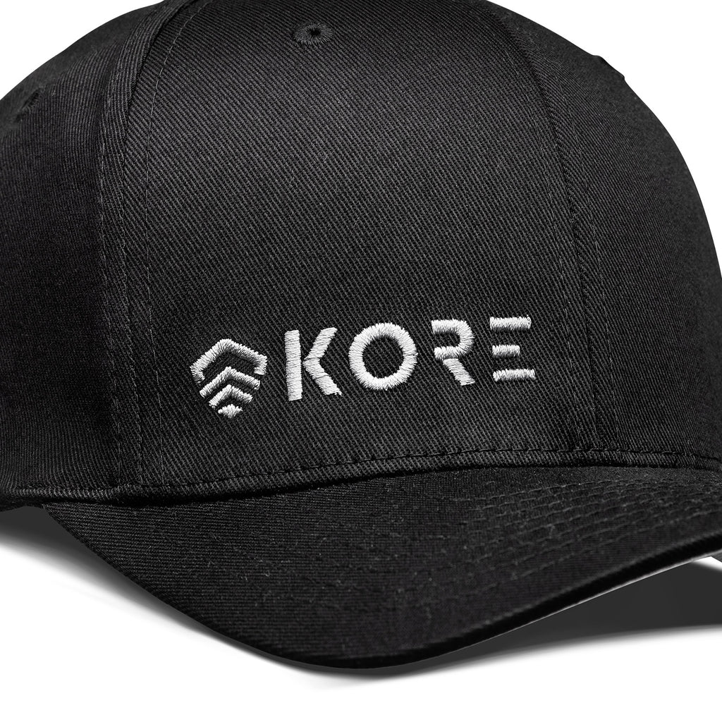 BLACK ON GRAY Kore FLEXFIT Essentials – KORE | HAT