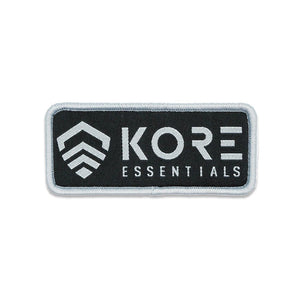 Kore Essentials Logo Woven Patch Silver and Black