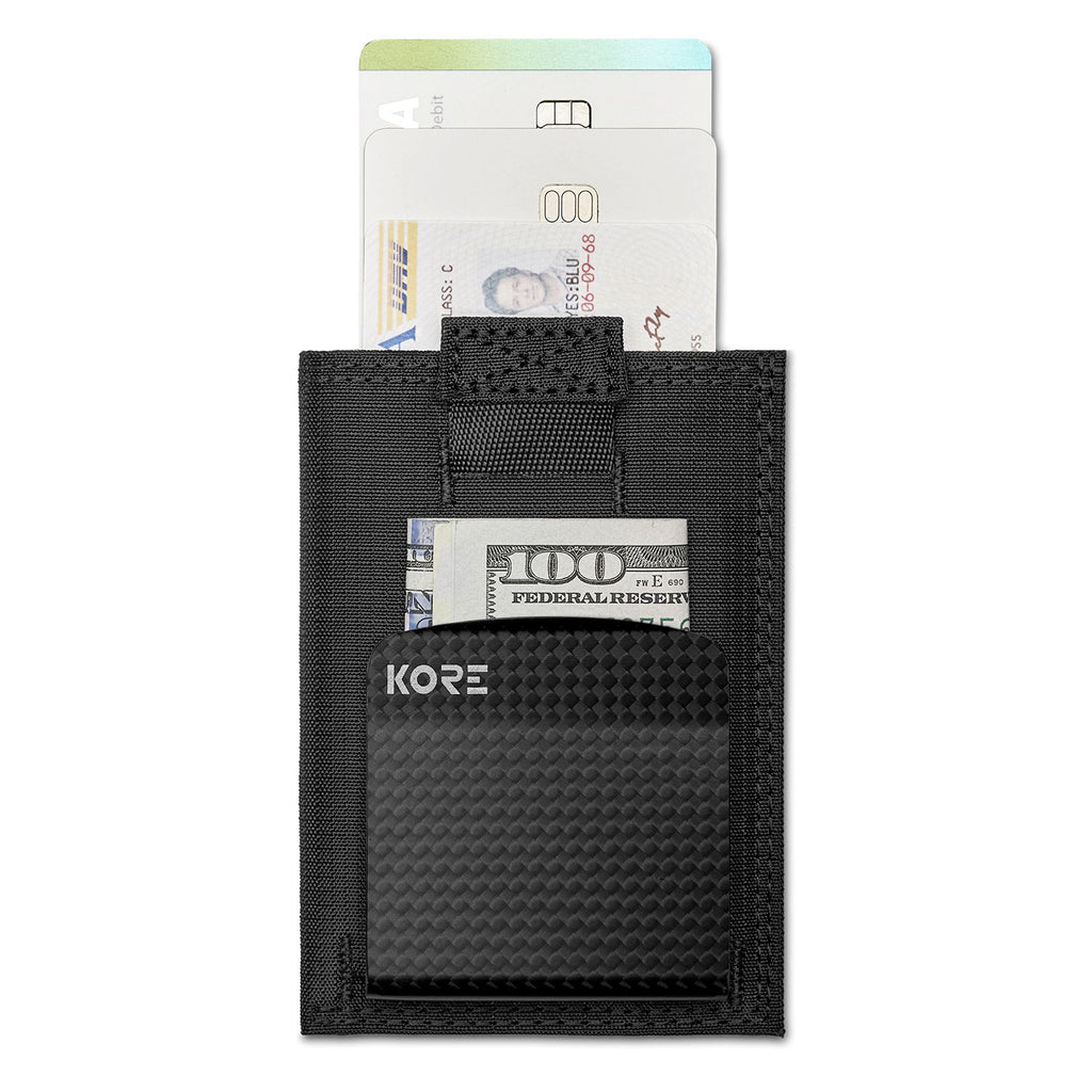 Tactical Nylon Slim Wallet  Nylon Wallet with RFID Blocking & Carbon Fiber  Money Clip – Kore Essentials