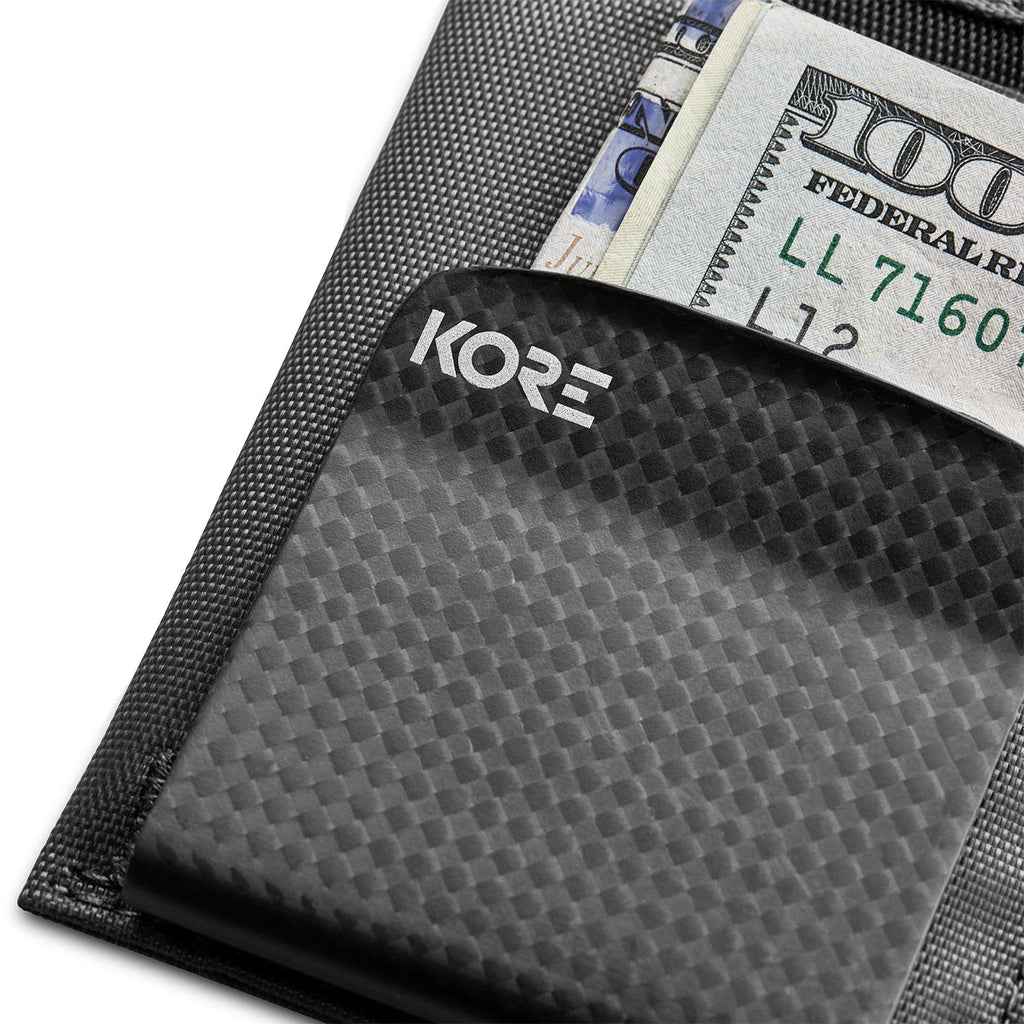 Kore Slim Leather Wallet  RFID Blocking & Carbon Fiber Money Clip – Kore  Essentials