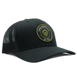 Kore Essentials-KORE EMBROIDERED PATCH HAT | BLACK-Accessories