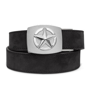 Kore Essentials-STAR BUCKLE | BLACK BUFFALO LEATHER GUN BELT-Gun Belts