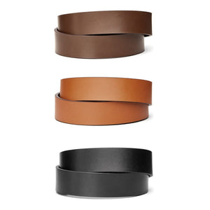 Kore Essentials-SMOOTH VEGAN LEATHER STRAP 1.37" [STRAP ONLY]-Fashion Belts